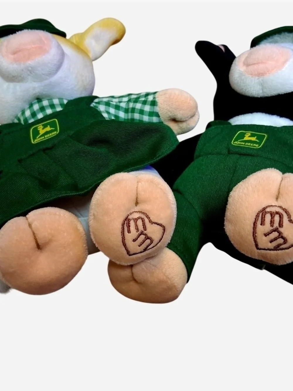 Mary's Moo-Moos John Deere Plush Cow Pair in Green Overalls
